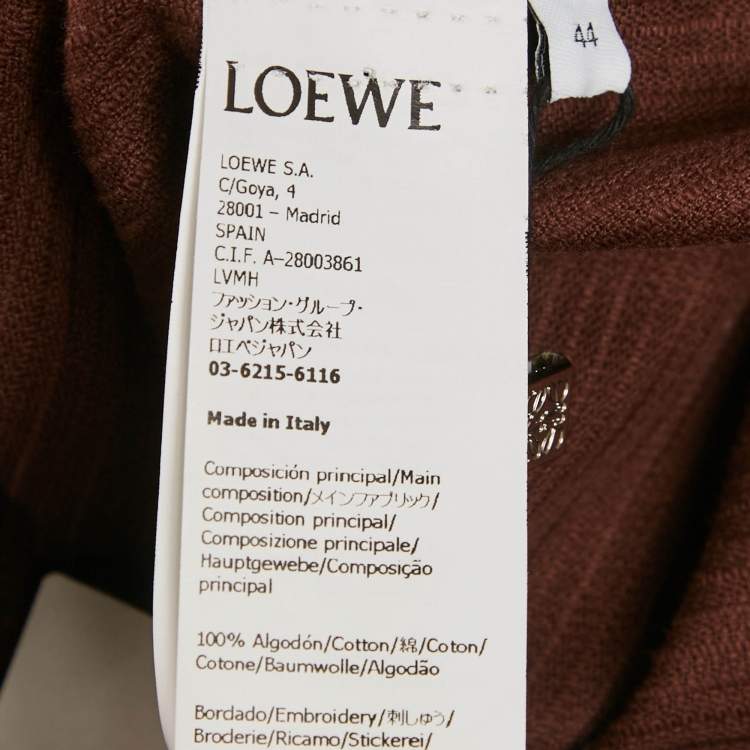 Pre Owned Loewe Maroon Embroidered Corduroy Oversized Shirt XXL