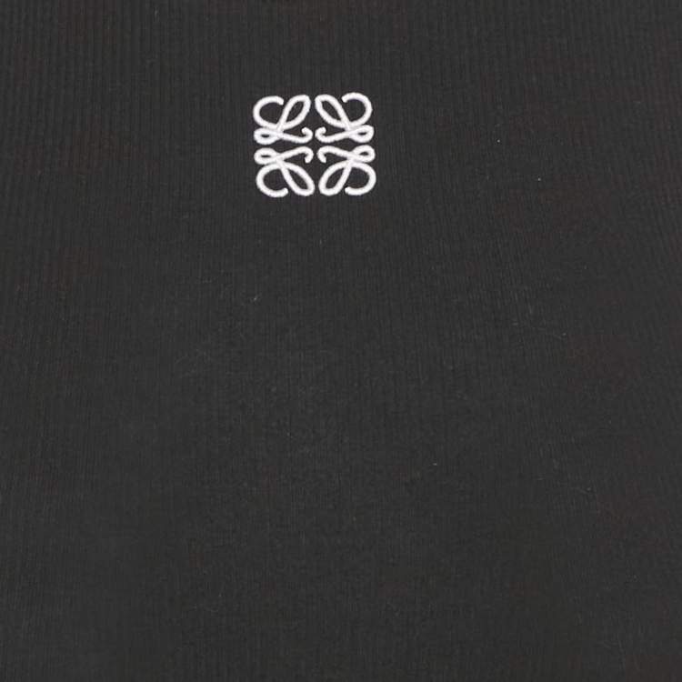 Pre Owned Loewe Black Anagram Rib Knit Tank Maxi Dress M 