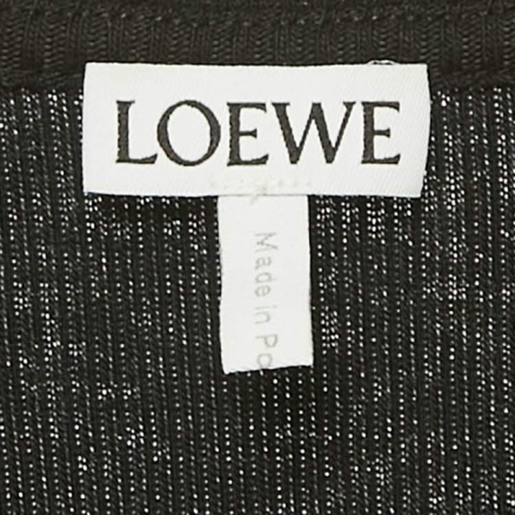Pre Owned Loewe Black Anagram Embroidery Rib Knit Tank Top M
