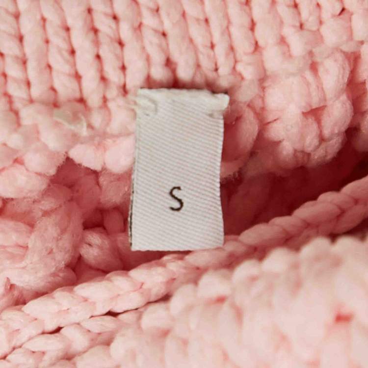 Pre Owned Loewe Pink Crochet Mini Skirt S 