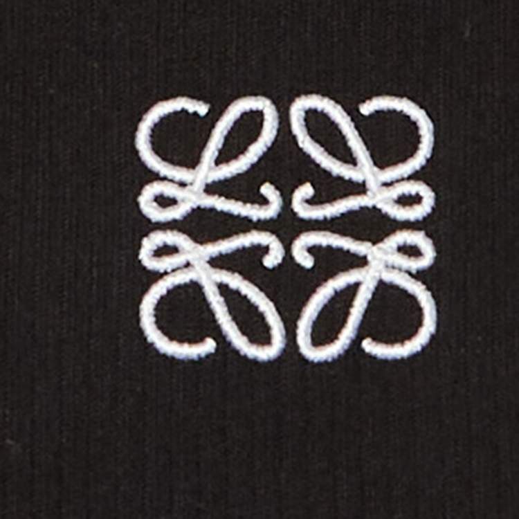 Pre Owned Loewe Black Anagram Embroidered Cotton Tank Top M