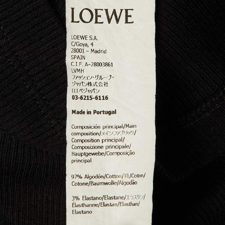Pre Owned Loewe Black Anagram Embroidered Cotton Tank Top M