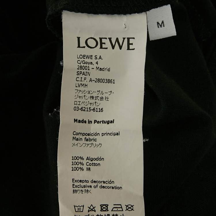 Pre Owned Loewe Black Anagram Embroidered Jersey T-Shirt M