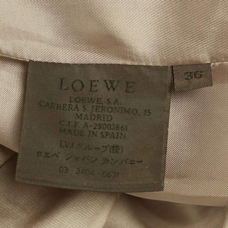 Pre Owned Loewe Beige Suede Double Breasted Coat S