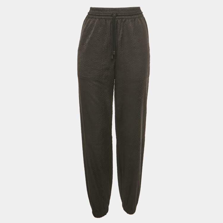 Pre Owned Loewe Black Anagram All-Over Nylon Blend Joggers XS