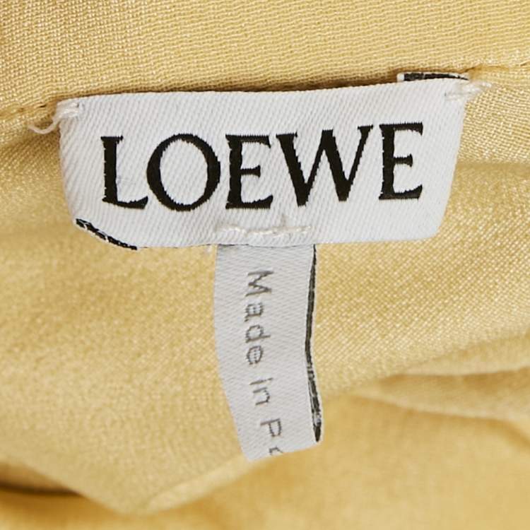 Pre Owned Loewe Yellow Front detailed Blouse Silk Blouse S