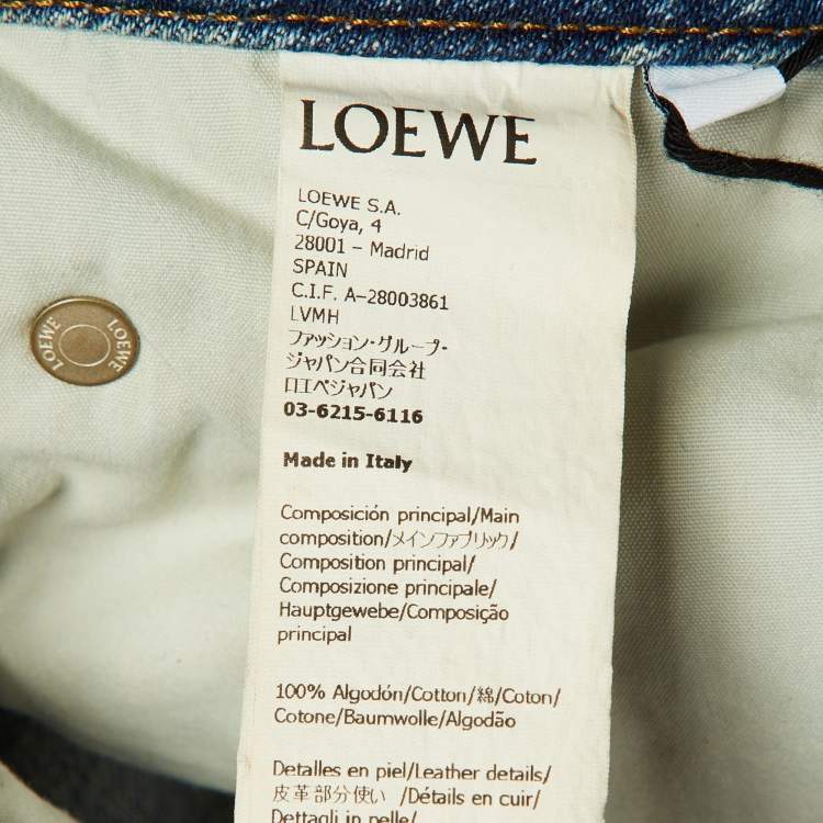 Pre Owned Loewe Blue Washed Crossover Waist Denim Jeans M Waist 28" 