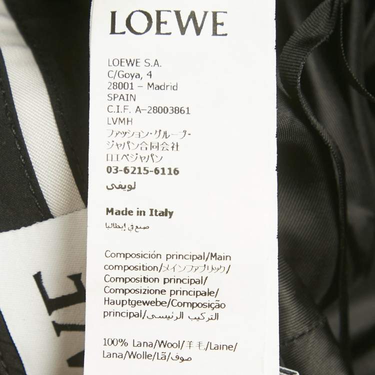 Pre Owned Loewe Black Crepe Logo Draped Trousers XS