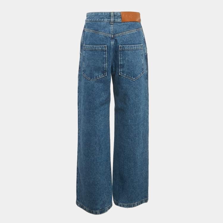 Pre Owned Loewe Blue Denim Anagram Detail Jeans S/Waist 29"