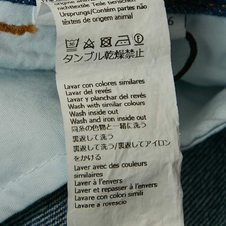 Pre Owned Loewe Blue Denim Anagram Detail Jeans S/Waist 29"