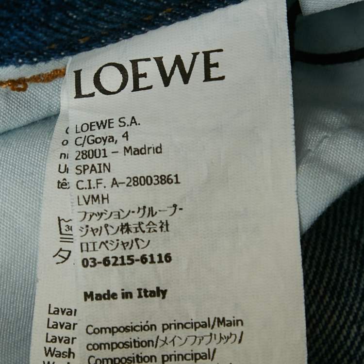 Pre Owned Loewe Blue Denim Anagram Detail Jeans S/Waist 29"