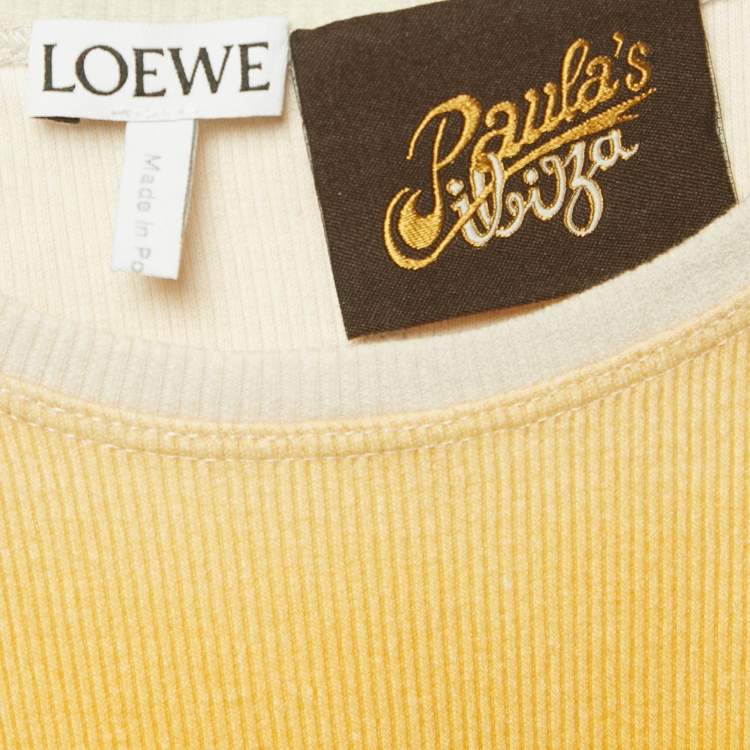 Pre Owned Loewe Orange Ombre Printed Rib Knit Tank Top S