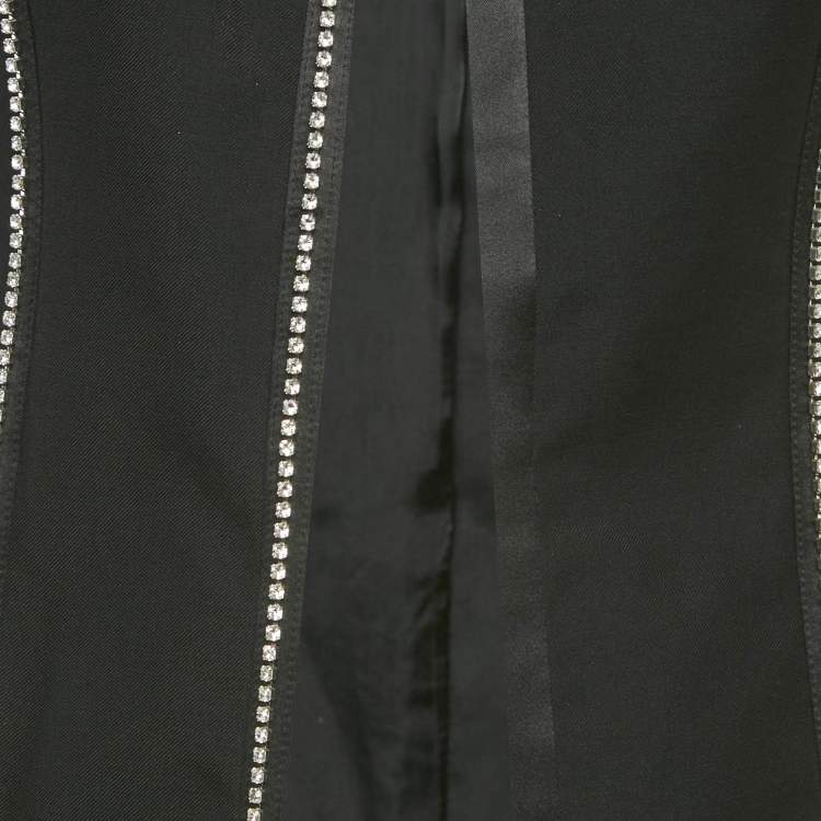 Pre Owned Loewe Black Gabardine Crystal Embellished Blazer S