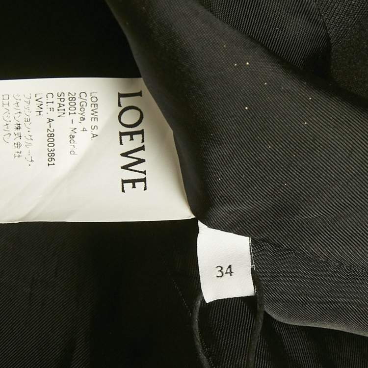 Pre Owned Loewe Black Gabardine Crystal Embellished Blazer S