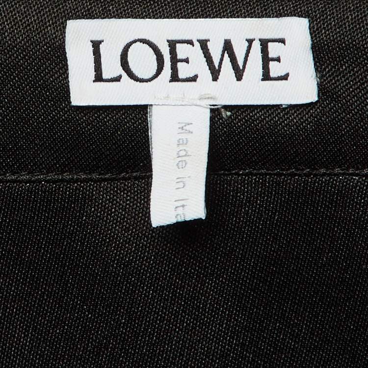 Pre Owned Loewe Black Silk Chain Detail Shirt Maxi Dress XXL