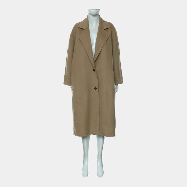 Pre Owned Loewe Brown Wool Button Up Coat XS