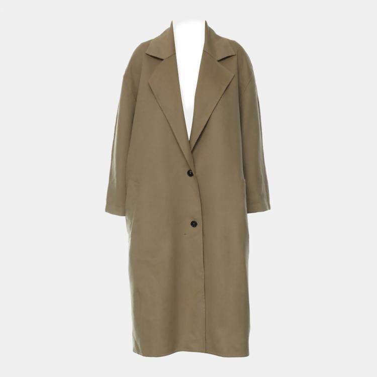 Pre Owned Loewe Brown Wool Button Up Coat XS