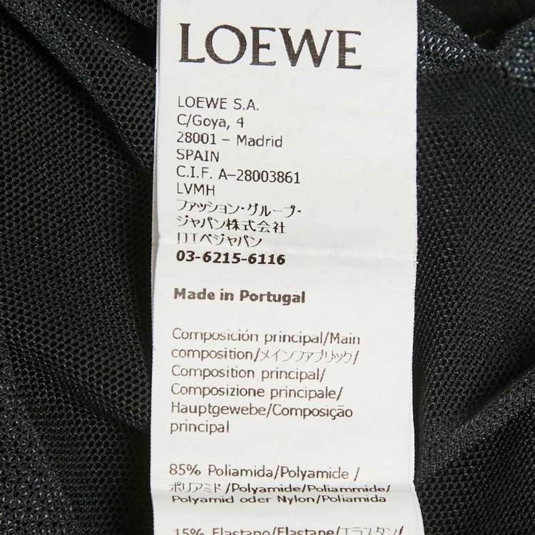 Pre Owned Loewe Black Mesh Anthurium Printed Full Sleeves Top S