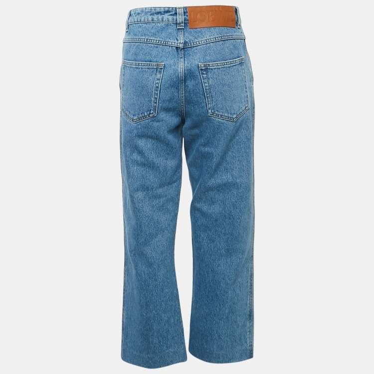 Pre Owned Loewe Blue Denim High Rise Jeans S/Waist 28"