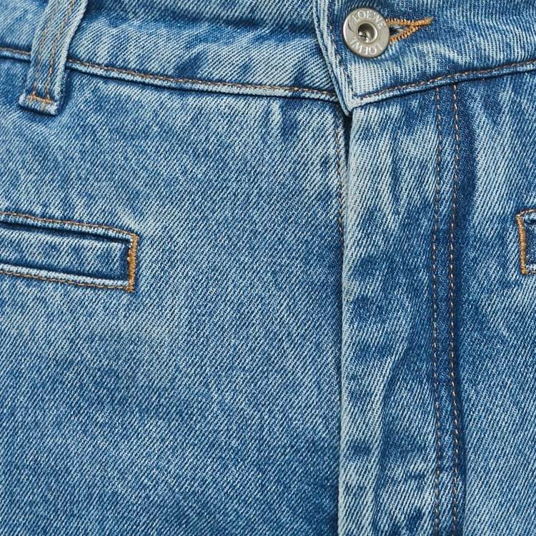 Pre Owned Loewe Blue Denim High Rise Jeans S/Waist 28"