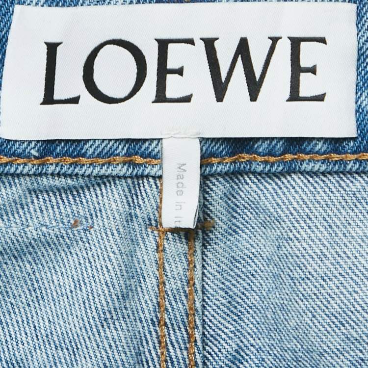 Pre Owned Loewe Blue Denim High Rise Jeans S/Waist 28"