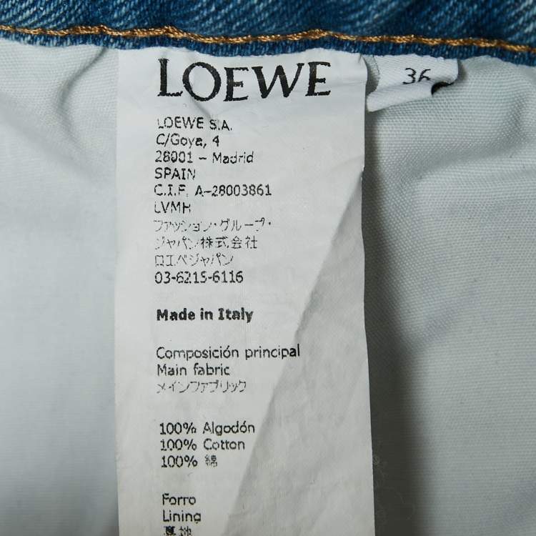 Pre Owned Loewe Blue Denim High Rise Jeans S/Waist 28"