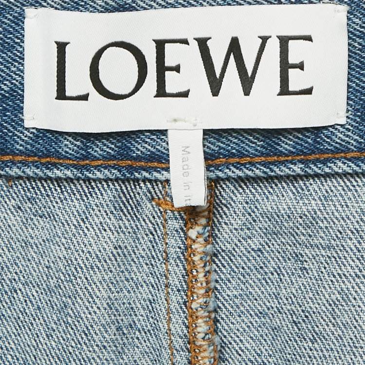 Pre Owned Loewe Blue Denim Anagram Baggy Jeans M/Waist 29"