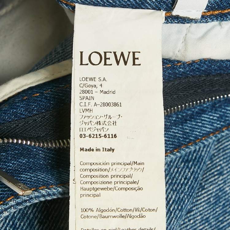Pre Owned Loewe Blue Denim Anagram Baggy Jeans M/Waist 29"