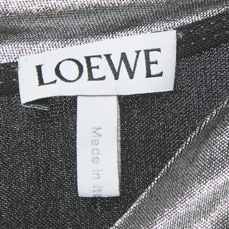 Pre Owned Loewe Silver Jersey Draped Cut-Out Maxi Dress S