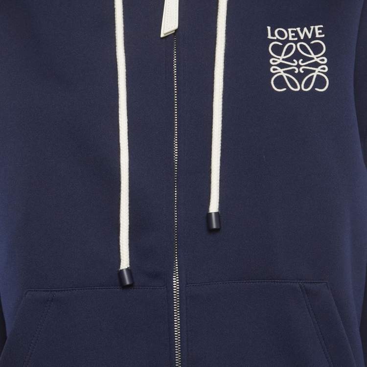 Pre Owned Loewe Navy Blue Anagram Jersey Track Suit XS/S