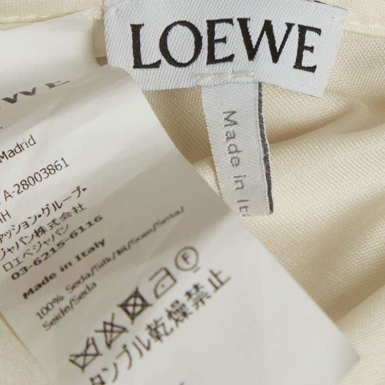 Pre Owned Loewe Cream Jersey Cowl Neck Chain Draped Top M