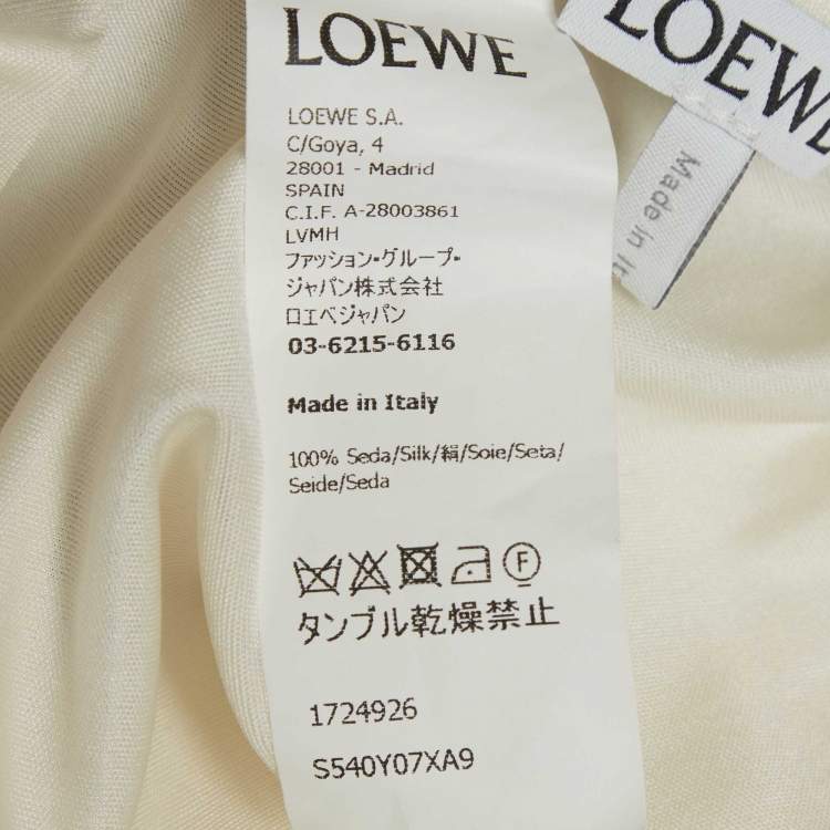 Pre Owned Loewe Cream Jersey Cowl Neck Chain Draped Top M