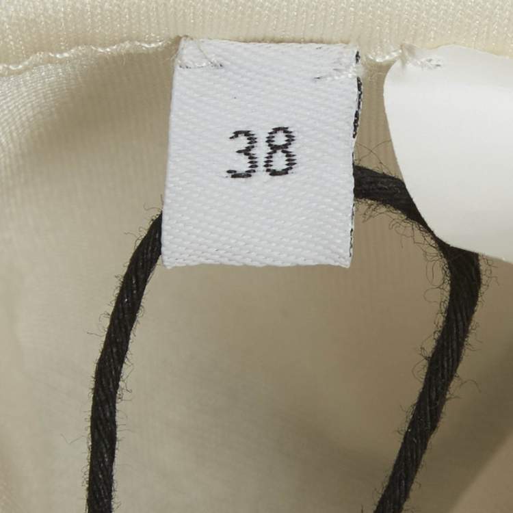 Pre Owned Loewe Cream Jersey Cowl Neck Chain Draped Top M