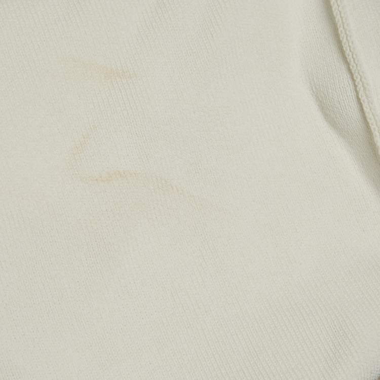 Pre Owned Loewe Cream Silk Sleeveless Asymmetric Fringe Dress S