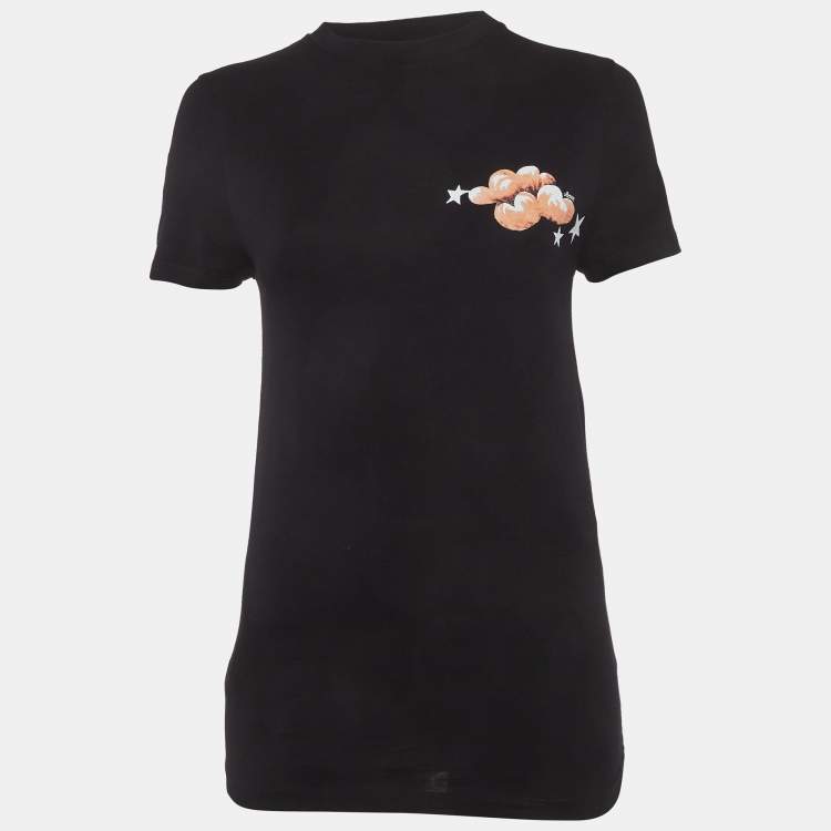 Pre Owned Loewe Black Logo Print Jersey Crewneck T-Shirt XS