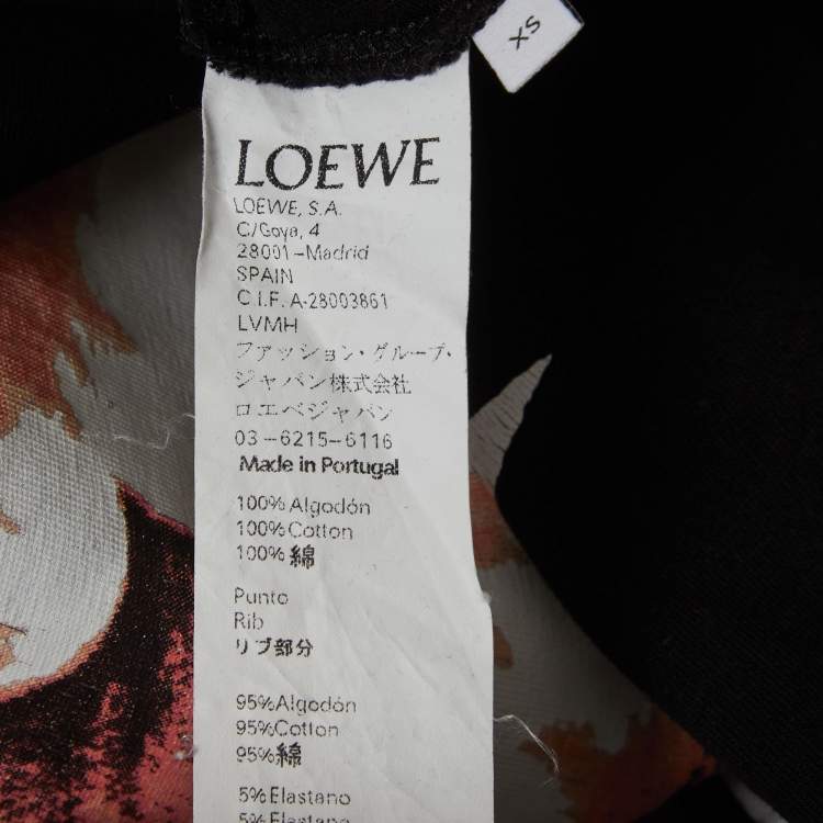 Pre Owned Loewe Black Logo Print Jersey Crewneck T-Shirt XS