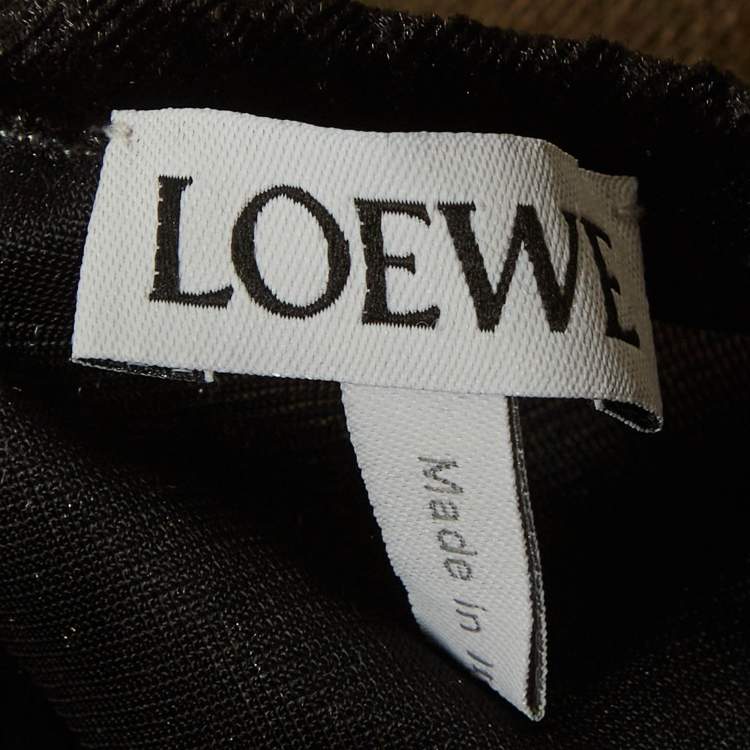 Pre Owned Loewe Black/Golden Velvet Trompe L'oeil Skirt S