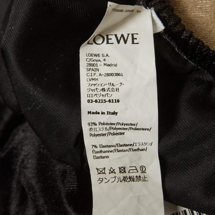 Pre Owned Loewe Black/Golden Velvet Trompe L'oeil Skirt S