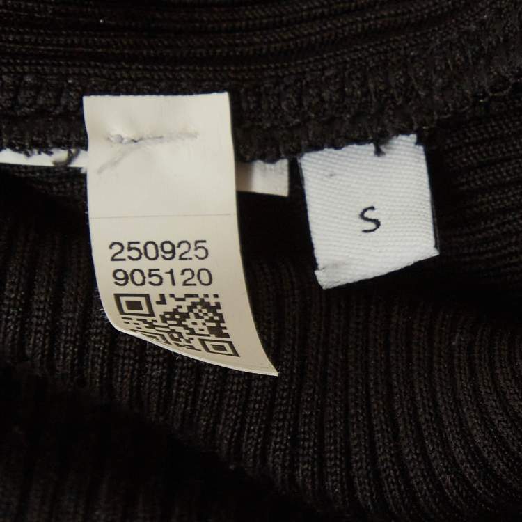 Pre Owned Loewe Black Logo Embroidered Rib Knit Tank Top S