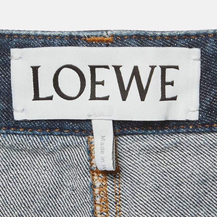 Pre Owned Loewe Blue Denim High-Rise Jeans S/Waist 23"