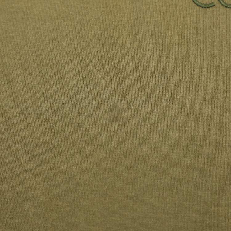 مملوكة مسبقًا Loewe Olive Green Knit Logo T-Shirt M