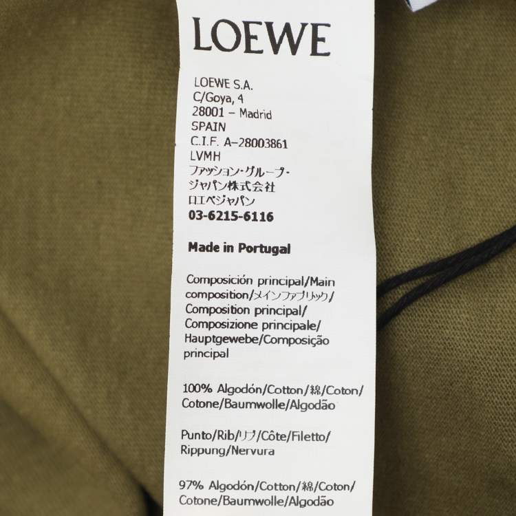 مملوكة مسبقًا Loewe Olive Green Knit Logo T-Shirt M