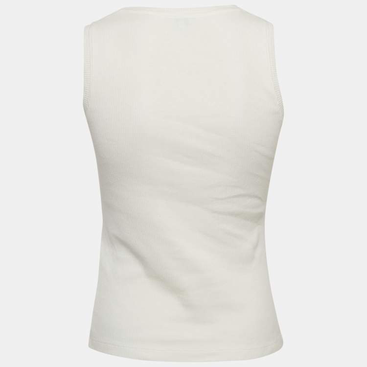 مملوكة مسبقًا Loewe White Jersey Anagram Tank Top S