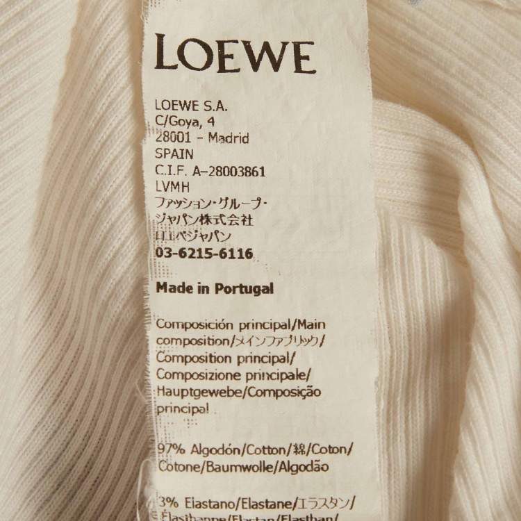 مملوكة مسبقًا Loewe White Jersey Anagram Tank Top S