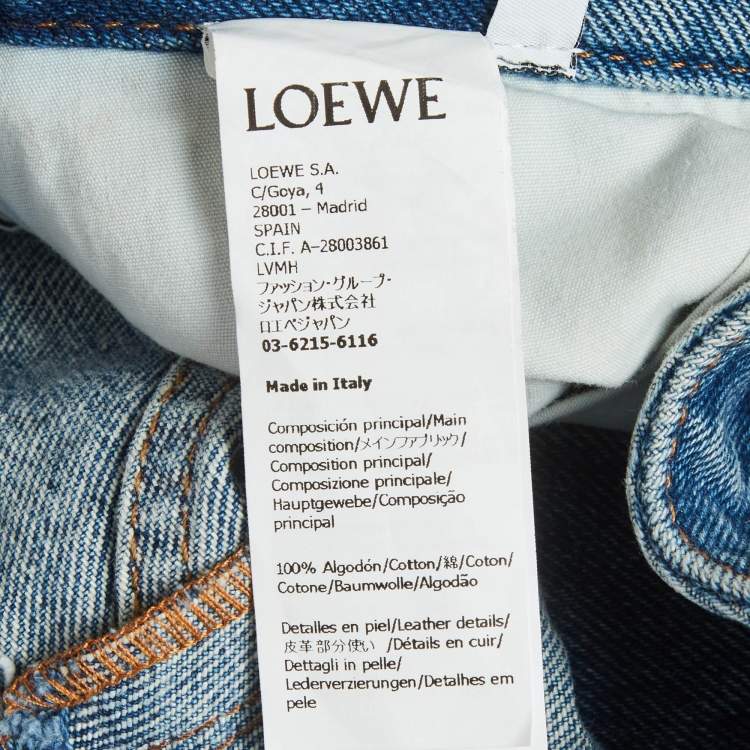 Pre Owned Loewe Blue Denim Anagram Mini Skirt S/Waist 24"