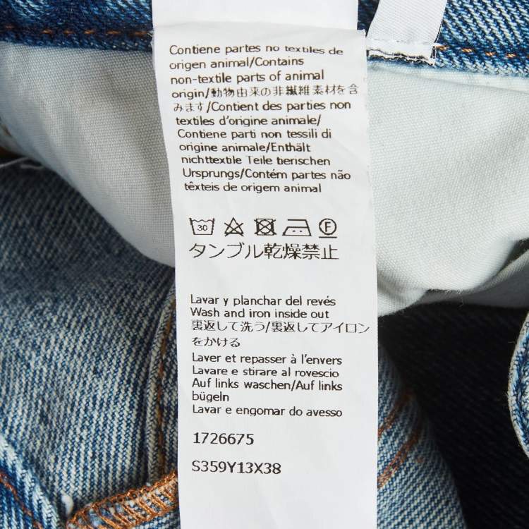 Pre Owned Loewe Blue Denim Anagram Mini Skirt S/Waist 24"