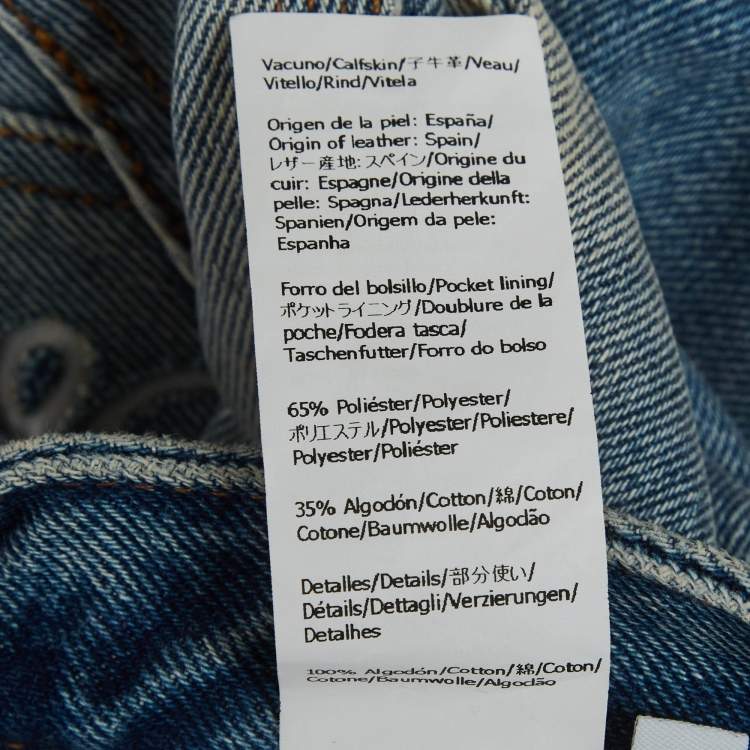 Pre Owned Loewe Blue Denim Anagram Mini Skirt S/Waist 24"