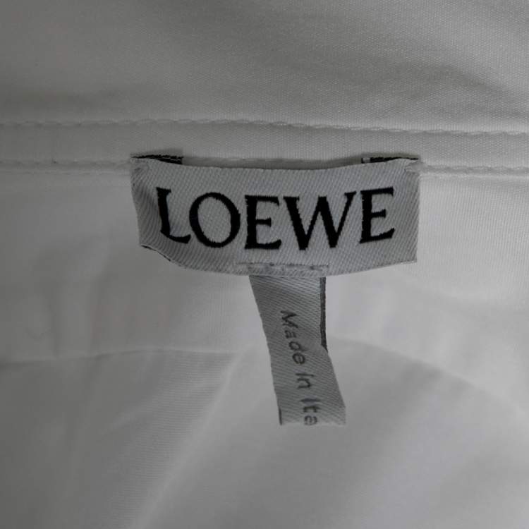 Pre Owned Loewe White Cotton Asymmetrical Button Front Shirt M