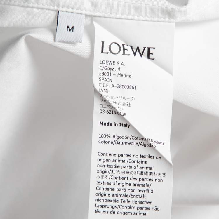Pre Owned Loewe White Cotton Asymmetrical Button Front Shirt M