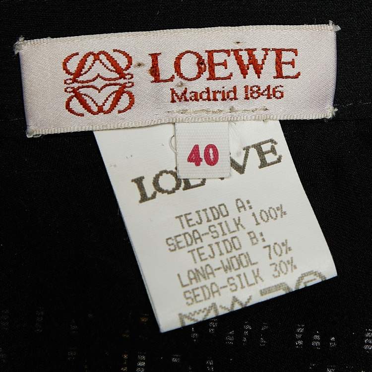 Pre Owned Loewe Black Bead Embellished Silk Maxi Skirt S